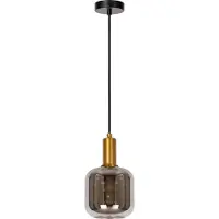 Lucide Glas pendellampa Joanet, dimbar, Aluminium / grå / zink, Vardagsrum / matsal, Glas, Pendellampa