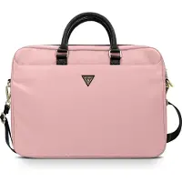 GUESS Nylon Triangle Logo väska för en 16" bärbar dator - rosa