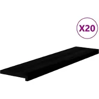 vidaXL Trappstegsmattor 20 pcs mörkbrun 110x30x2 cm massiv ek