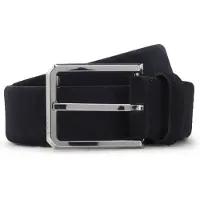 BOSS Suede belt with silver-tone buckle