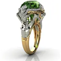 Yiran pet products Äkta 14k gult guld naturlig smaragd ädelstensring för kvinnor Hip Anillos De Bijoux Femme Smycken Bizuteria 14k guldringar box 10 gray