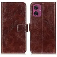 Mtp Products Motorola Moto G55 Plånboksfodral med Magnetstängning - Brun