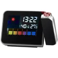 24hShop LED Projektor väckarklocka med väderstation / kalender