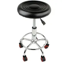 24hShop Höj- och sänkbar frisörstol / rullpall / arbetsstol på hjul med hydraulisk design