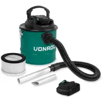 Vonroc Batteridriven askdammsugare 20V – 2.0Ah – 12L tank | Inkl. Batteri och snabbladdare