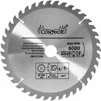 Condor Sågklinga för trä CON-TCT-2504; 250 mm; Z40