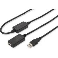 Digitus USB-kabel USB 2.0 USB-A uttag, USB-A kontakt 20.00 m Svart med USB, med förlängningskabel DA-73102