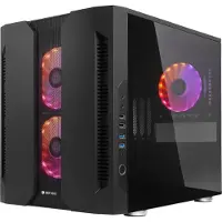 Chieftec Chieftronic M2 - Cube - micro ATX - genomskinlig sidopanel (härdat glas) - ingen strömförsörjning (ATX) - svart - USB/ljud