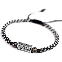 YIRAN Jewelry 925 Sterlingsilver Tibetanskt Sex Ord Mantra Armband Män Handgjort Vävt Buddha Andliga Armband Kvinnor Gåva Till Honom Lj -06 gray