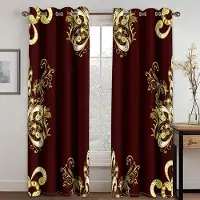 Yiran Furniture Modern Abstrakt Lyx Elegant Konst Barock Boho Fönstergardin för Vardagsrum 2 Styck Barn Sovrum Barn Badrum Inredning Krokar W50 X H130(CM)X2&Grommet Top