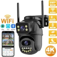 VStarcam Ny 4K 8MP HD Wifi PTZ-kamera utomhus 4MP Dual Lens Dual Screen AI Auto Tracking IP-kamera CCTV Ljud Videoövervakning P2P iCSee US Plug