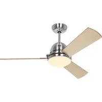 CasaFan Libeccio Takfläkt 64 W (Ø x H) 142 cm x 285 mm Krom (borstad) med fjärrkontroll, med belysning, Vinterdrift