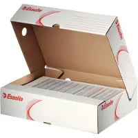 Esselte Leitz Arkivboxar A4 8 cm vit/röd 255x80x329 mm kartong 25 st (128004)