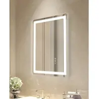 Vevor LED-badrumsspegel, 50 x 70 cm LED-badrumsspegel med frontbelysning och bakgrundsbelysning, anti-imspegel med minne och belysning, steglös 3 färger temperaturdimbar badrumsspegel, väggmonterad