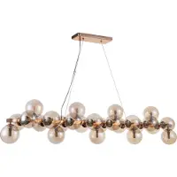 Maytoni Glas pendellampa Dallas, dimbar, Mässing / guld, Vardagsrum / matsal, Glas, Design, Pendellampa
