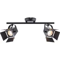 Brilliant LED taklampa Movie, Svart, Vardagsrum / matsal, Metall, Modern, LED-taklampa