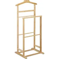Relaxdays Valet de chambre, klädhängare i bambu, för kvinna och man, garderob, HxLxB: 98,5 x 47 x 36 cm, naturlig
