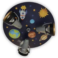 Niermann Standby Takspotlight World, 3 lampor Weltall, dimbar, Blå, Barnrum, Syntetmaterial, Taklampa