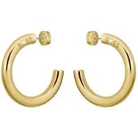 BOSS Gold-tone hoop earrings with logo detail