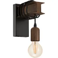 Eglo Vägglampa Townshend, dimbar, Brun / rost, Vardagsrum / matsal, Metall, Industriell design, Vägglampa, vägglampa inomhus