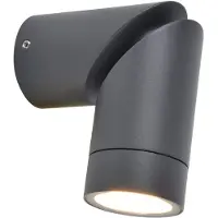 Lutec Vägglampa utomhus TUBON, dimbar, Aluminium / grå / zink, Aluminium / grå / zink, Modern, Utomhusvägglampa