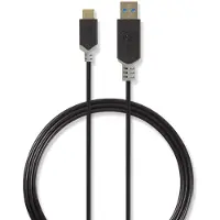 Ginza.se Nedis USB-kabel | USB 3.2 Gen 1 | USB-A Hane | USB-C(tm) Hane | 60 W | 5 Gbps | Guldplaterad | 1.00 m | Rund | PVC | Antracit | Låda