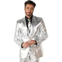 Opposuits Shiny Silver Kostym - 46
