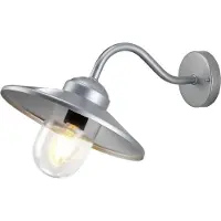 Elstead Lighting Vägglampa utomhus Klampenborg, dimbar, Aluminium / grå / zink, Rostfritt stål, Lantlig / rustik