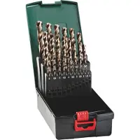 Metabo 627672000 627672000 Hss-Co Metall-spiralborrset 25 delar 1 mm, 1.5 mm, 2 mm, 2.5 mm, 3 mm, 3.5 mm, 4 mm, 4.5 mm, 5 mm, 5.5 mm, 6 mm, 6.5 mm, 7 mm, 7.5