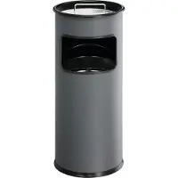 Durable METALL rund 333058 Papperskorg 17 l Metall (Ø x H) 260 mm x 620 mm Antracit Inkl. askkopp 1 st