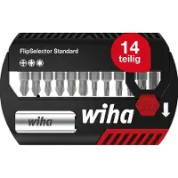 Wiha FlipSelector 39060 Bit-Set 13 delar Stjärnspår Phillips, Stjärnspår Pozidriv, TORX inkl. bithållare