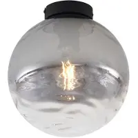 QAZQA Design Taklampa Svart med Röksvart Glas - Pillon
