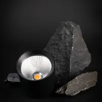 The Light Group SLC LED track spot Fox, svart, 3.000 K, 3-fas skena Fox, Svart, Vardagsrum / matsal, Aluminium / grå / zink