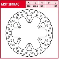 TRW Bromsskivor Racing, bak, typgodkännande BAK, MST284RAC STATIONAER