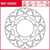 TRW Bromsskivor Racing, bak, typgodkännande BAK, MST433RAC STATIONAER