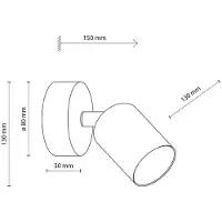 TK Lighting Spotlight till vägg Livia, grön, 13 cm, metall, justerbar, GU10 Livia , dimbar, Grön, Barnrum, Metall, Halogen spots