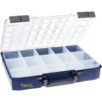 Raaco CarryLite 80 5x10-15 Sortimentlåda (L x B x H) 330 x 413 x 79 mm Antal fack: 15 Inkl. handtag Box Innehåll 1 st