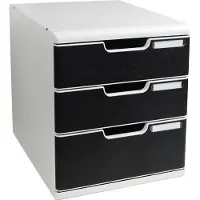 Exacompta MODULO Classic - Lådskåp - 3 lådor - för A4 Plus (210 x 330 mm) - svart