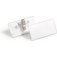 Durable Namnskyltshållare med kombiklämma | 75 x 40mm | | 25st