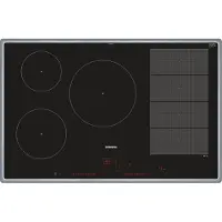 Siemens iQ700 EX845LVC1E - Induktionshäll - 5 kokplattor - Fördjupning - bredd: 78 cm - djup: 50 cm - med kanter i rostfritt stål - svart / rostfritt stål