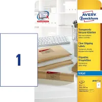 Avery - Klar - A4 (210 x 297 mm) 25 etikett (er) (25 ark x 1) transparenta adressetiketter