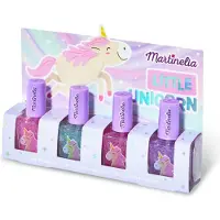 Martinelia Lilla enhörningens barnnagellackset rosa, blå, lila, fuchsia 4 delar