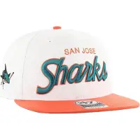 47 Nhl San Jose Sharks Script Side Two Tone Captain Keps