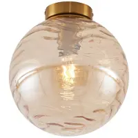 QAZQA Design Taklampa Mässing med Ambertonat Glas - Pillon