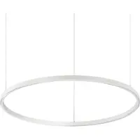 Ideal Lux Pendellampa Oracle Slim, Vitt / opal, Vardagsrum / matsal, Aluminium / grå / zink, Modern