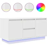 vidaXL TV-bänk med LED-lampor vit 100x41x50 cm