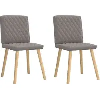 vidaXL Matstolar 2 st taupe tyg