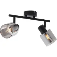 QAZQA Modern taklampa svart med runt rökglas 2-ljus - Cilin