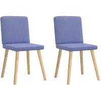 vidaXL Matstolar 2 st Jeans blått tyg