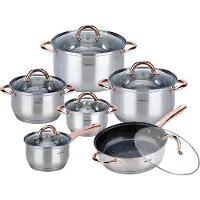 KINGHOFF -set i roséguld köksredskap, 12 delar